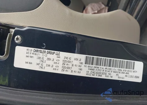 2014 Chrysler Town & Country Touring z USA, uszkodzony, nr VIN 2C4RC1BG3ER195765